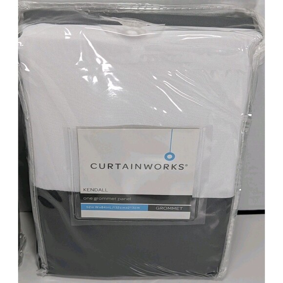 Curtainworks Kendall White Grommet Curtains 52x84 Light Filtering Set of 2 New - Picture 3 of 9